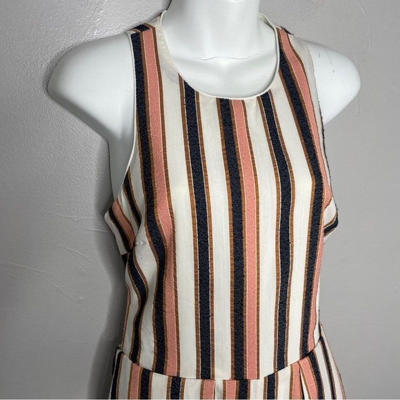 ADELYN RAE Gidget Striped Woven Sleeveless Tie Back Cropped Jumpsuit Size Small - Picture 4 of 12